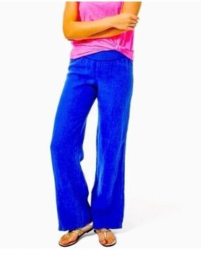 Lilly Pulitzer Beach Linen Mid Rise Palazzo Pant